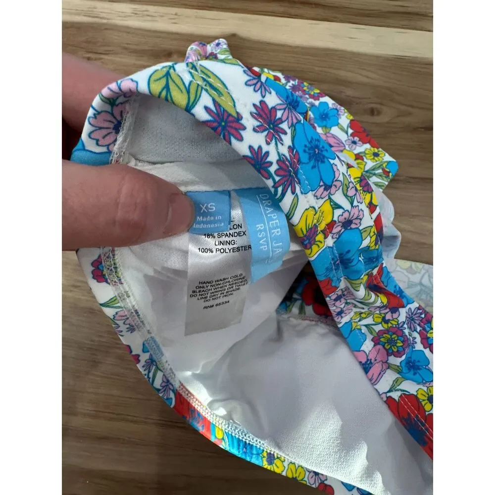 NWT Draper James Mod About You One Shoulder Flounce Ruffle Bikini Top Size XS